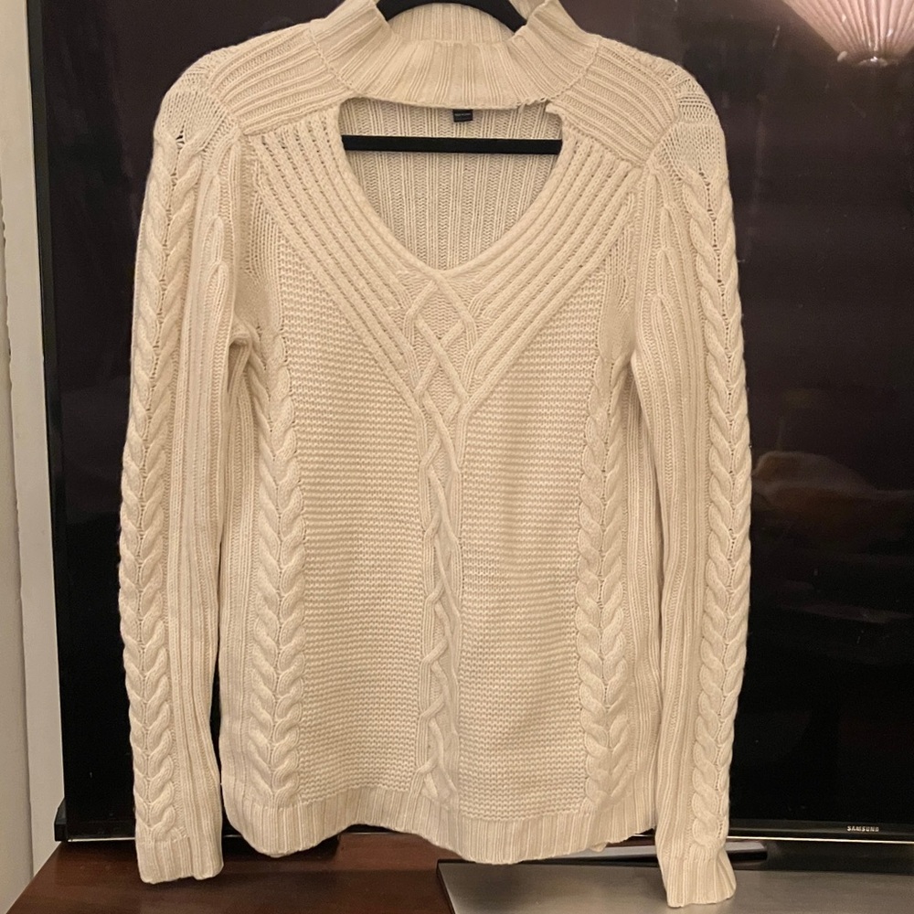 Aqua Cashmere sweater with choker cutout